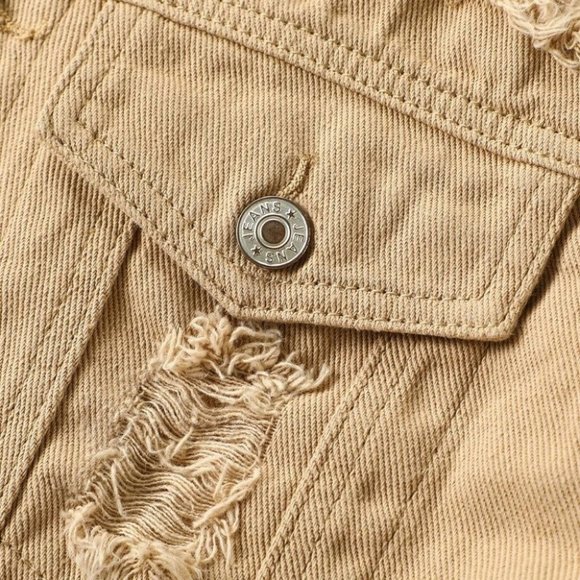 Tan Mens Denim Jacket - Picture 4 of 5